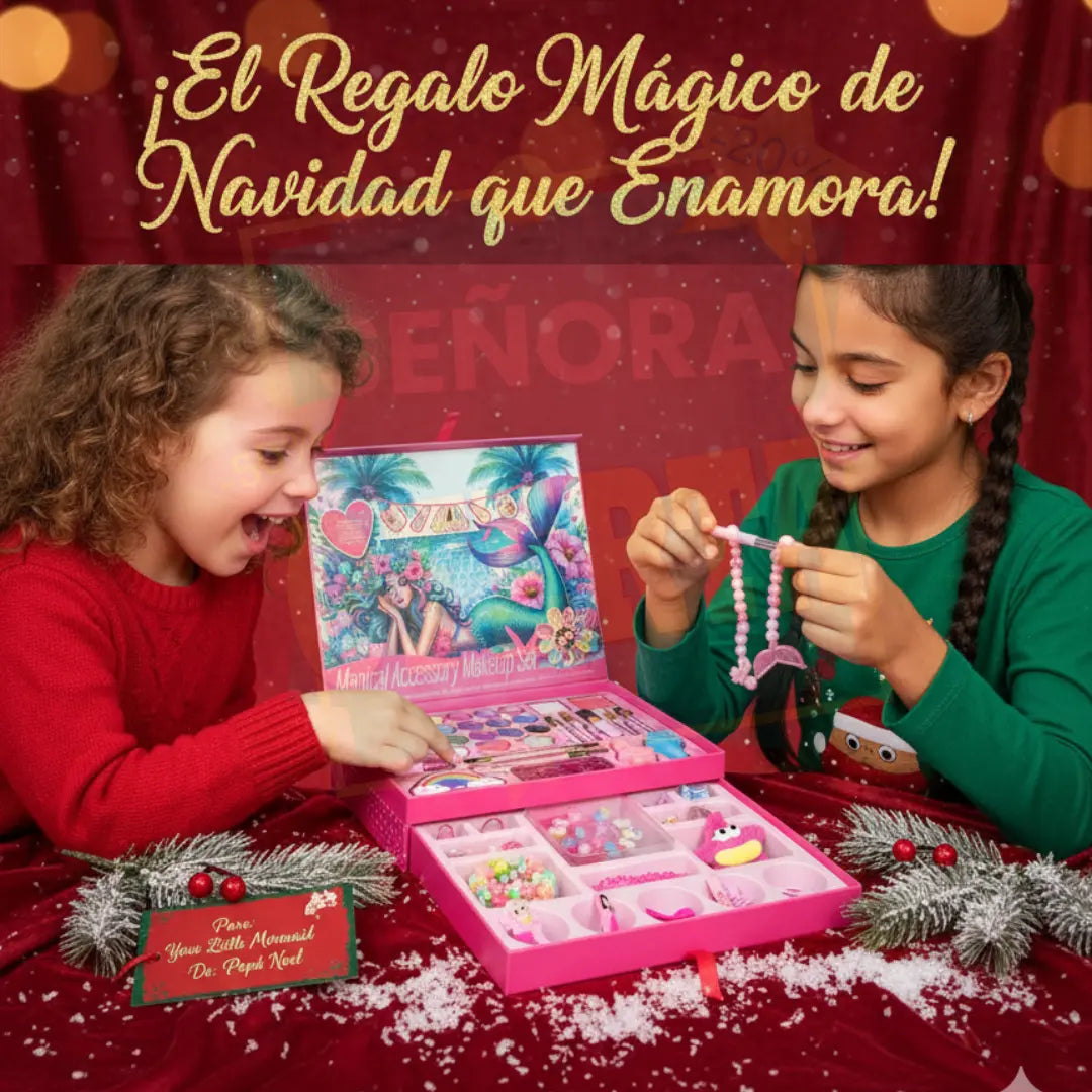 Set de belleza de sirenas: +50 piezas de Maquillaje y Accesorios