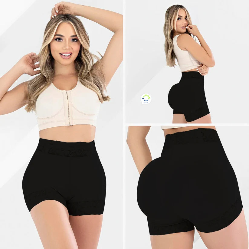 SHORT FAJA LEVANTA COLA: Moldea tu abdomen, afina tu cintura y levanta tus glúteos sin aplanarlos.