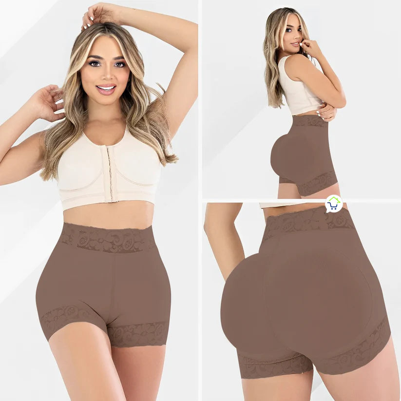 SHORT FAJA LEVANTA COLA: Moldea tu abdomen, afina tu cintura y levanta tus glúteos sin aplanarlos.