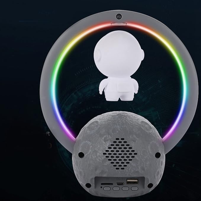 LAMPARA ASTRONAUTA LEVITANTE🚀 : Altavoz Bluetooth levitante magnético con luz LED