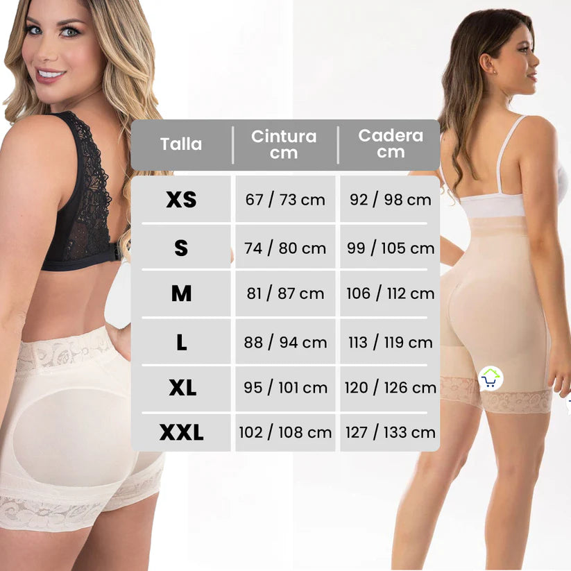 SHORT FAJA LEVANTA COLA: Moldea tu abdomen, afina tu cintura y levanta tus glúteos sin aplanarlos.