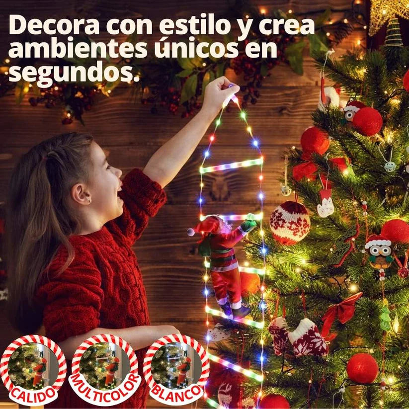 Santa Escalador LED + 2 Regalos Exclusivos (Bombillo Luces Mágicas + Boleta rifa Iphone 17Pro Max)