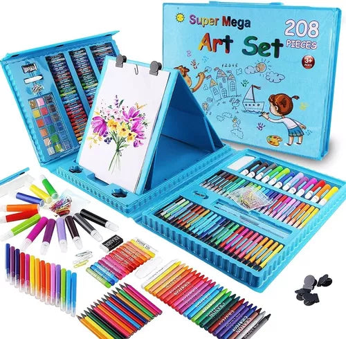 MEGA KIT DE ARTE 208PCS + Rollo de Grafiti Mágico de Regalo