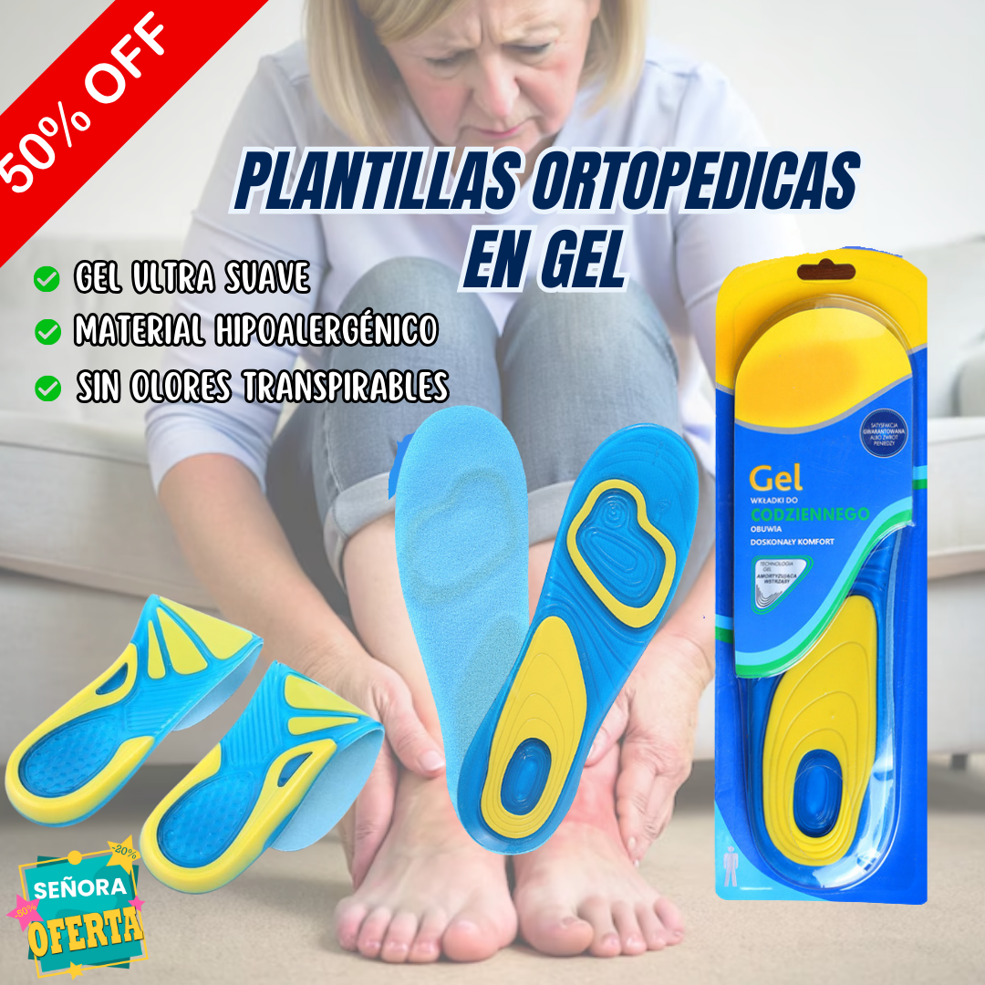PLANTILLAS ORTOPEDICAS EN GEL: Hipoalergénicas, no tóxicas, no inflamables y sin olores . ✅