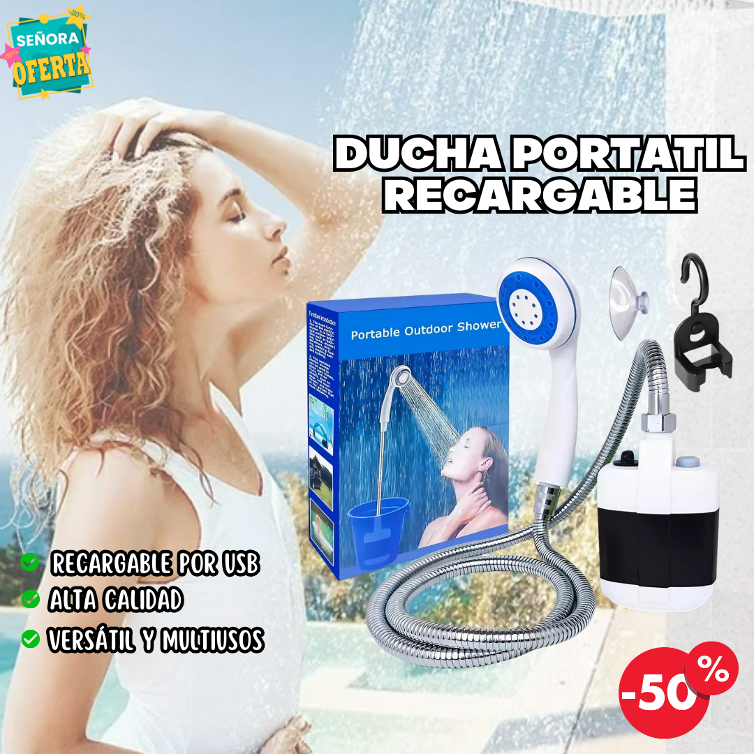 DUCHA PORTATIL RECARGABLE: Versátil y Multiusos para Todas tus Necesidades 🚙