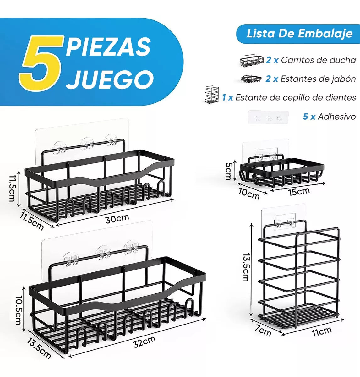 ESTANTE UNIVERSAL PRO 5 EN 1: 5 organizadores de diferentes tamaños, instálalo en minutos y disfruta de la tranquilidad de una fijación segura🔥