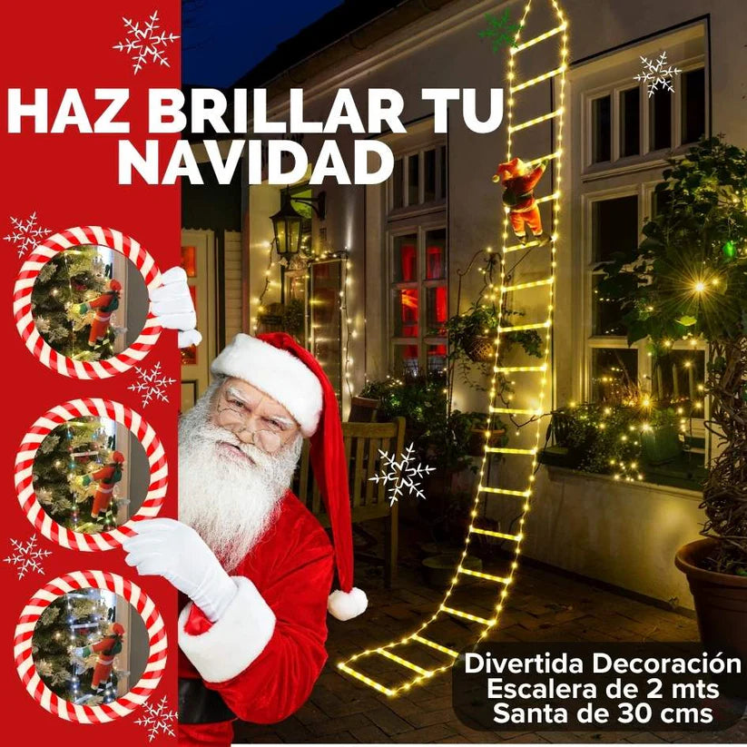 Santa Escalador LED + 2 Regalos Exclusivos (Bombillo Luces Mágicas + Boleta rifa Iphone 17Pro Max)