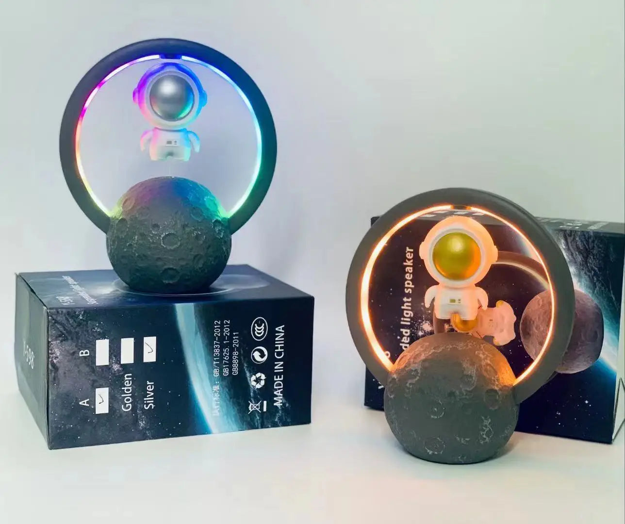 LAMPARA ASTRONAUTA LEVITANTE🚀 : Altavoz Bluetooth levitante magnético con luz LED