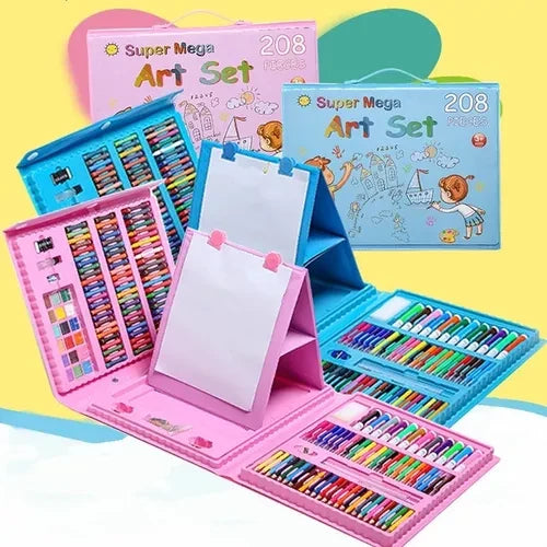MEGA KIT DE ARTE 208PCS + Rollo de Grafiti Mágico de Regalo