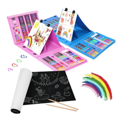 MEGA KIT DE ARTE 208PCS + Rollo de Grafiti Mágico de Regalo