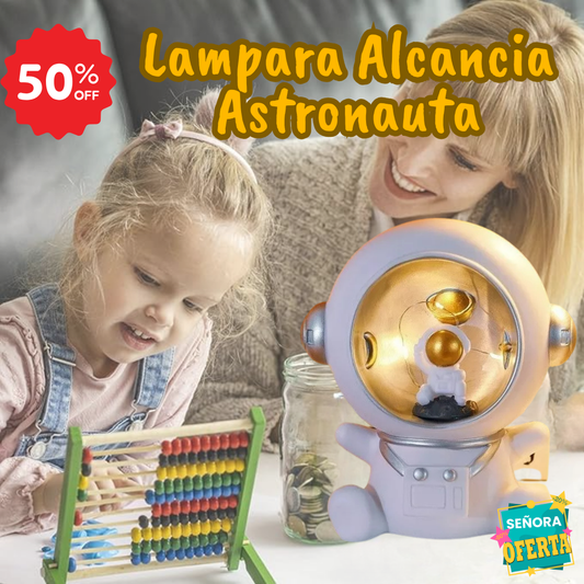 LAMPARA ALCANCIA ASTRONAUTA 2 EN 1: Con su luz LED suave y su espectacular diseño 🌟