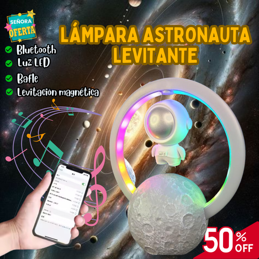 LAMPARA ASTRONAUTA LEVITANTE🚀 : Altavoz Bluetooth levitante magnético con luz LED