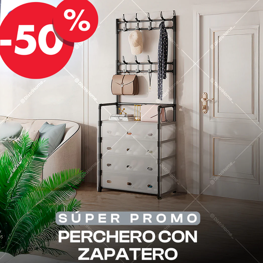 Perchero + Zapatero 5 niveles con tapa en Oferta