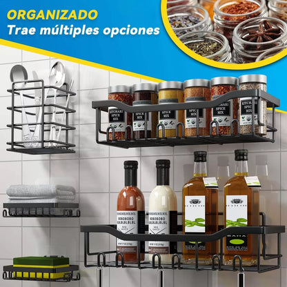 ESTANTE UNIVERSAL PRO 5 EN 1: 5 organizadores de diferentes tamaños, instálalo en minutos y disfruta de la tranquilidad de una fijación segura🔥
