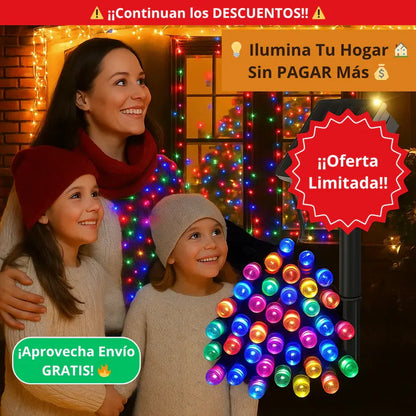 SolarGlow™ - 20 METROS - 200 LUCES LED que brillan gratis toda la noche, todos los días