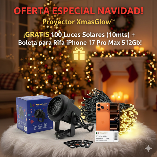 XmasGlow™ +2 Regalos Exclusivos (Luces Solares y Rifa Iphone 17 Pro Max)