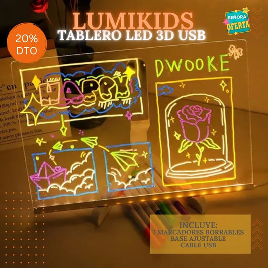 LUMIKIDS: Dibuja con luz, crea con magia. Tablero de 30x20