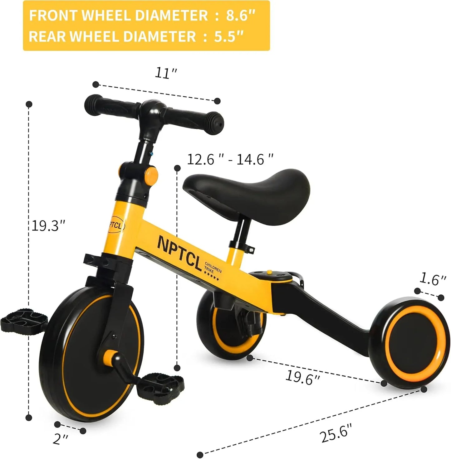 TinyRider™ – 3 modos en 1 solo diseño: Andadera, Triciclo y Bici de Equilibrio