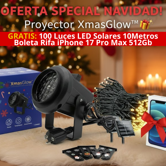 XmasGlow™ +2 Regalos Exclusivos (Luces Solares y Rifa Iphone 17 Pro Max)