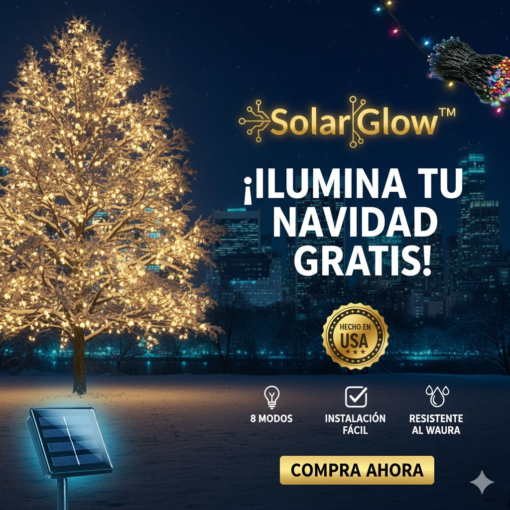 SolarGlow™ - 20 METROS - 200 LUCES LED que brillan gratis toda la noche, todos los días